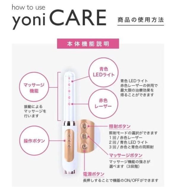 yoniCARE ヨニケア 家庭用膣レーザー LED 膣ケア器 膣ケア yoniCARE ヨニケア 家庭用膣レーザー LED 膣ケア器 膣ケア