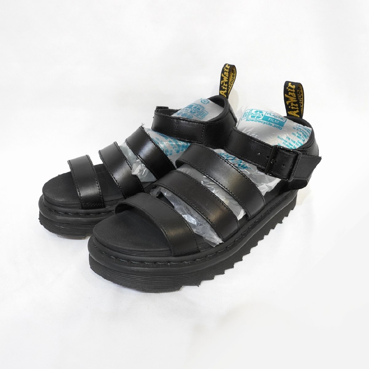ラウンド Dr.Martens ストラップサンダル 黒 ドクターマーチン H6-73