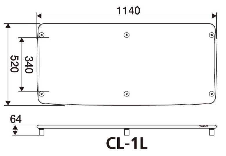CL-1L-DB ヨコ型オーディオラック1段ダークブラウンメタリック TAOC