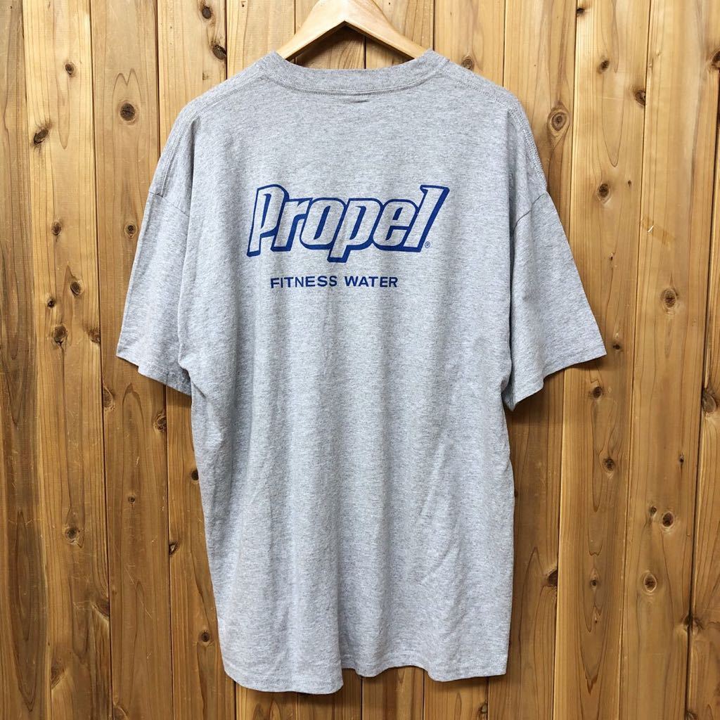 JERZEES /ジャージーズ /メンズ2X 半袖Tシャツ トップス グレー プリントTシャツ バックプリント Propel FITNESS WATER アメカジ USA古着_画像1