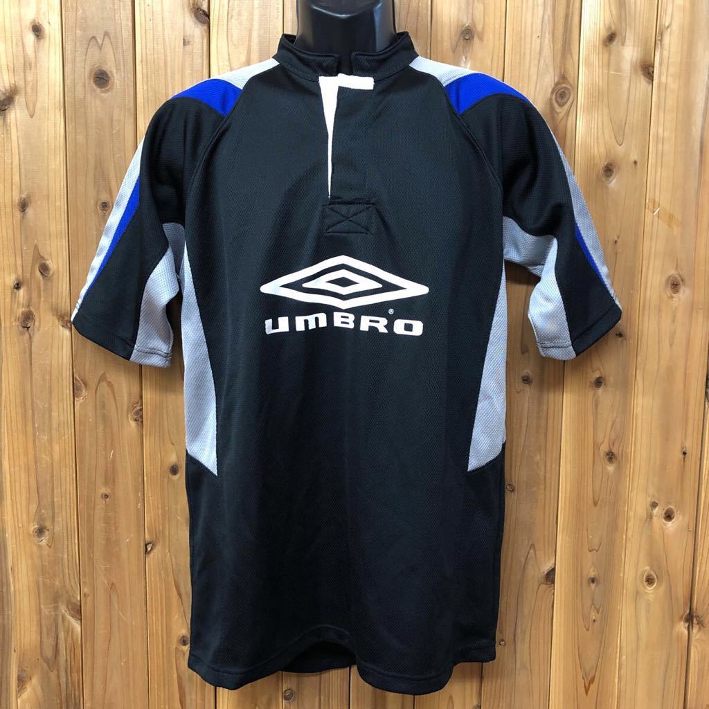 umbro /アンブロ /メンズM-L 半袖Tシャツ トップス BIGロゴ プリントTシャツ 黒 速乾 トレーニング スポーツウェア_画像2