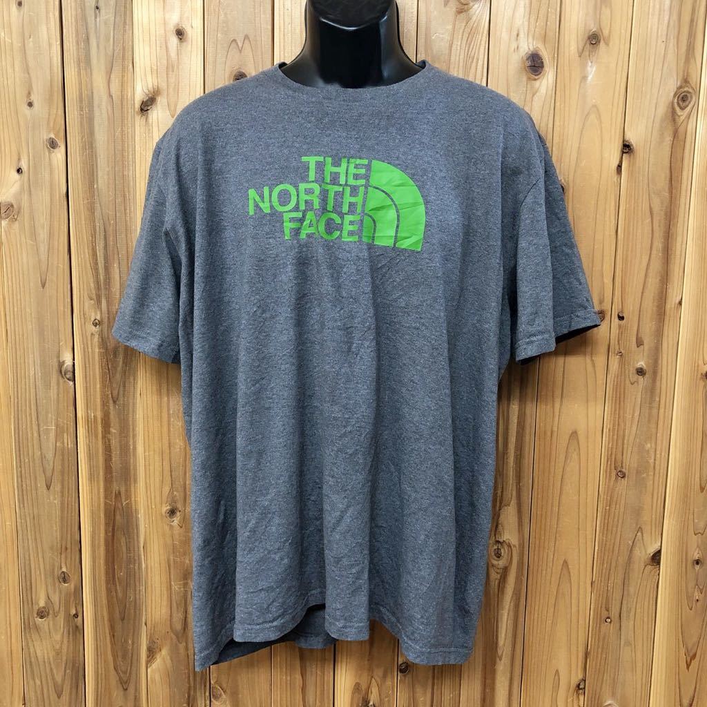 THE NORTH FACE /ノースフェイス /メンズXXL 半袖Tシャツ トップス プリントTシャツ ロゴT グレー アウトドア カジュアル 古着_画像1