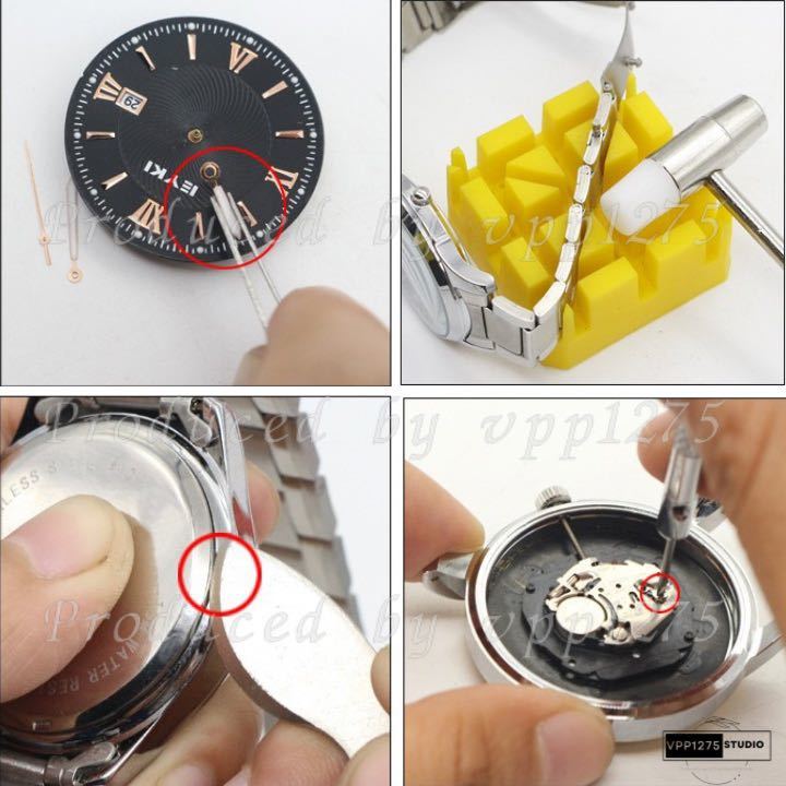 腕時計 工具 16点セット 修理 交換 調整 ベルト バンド コマ 電池