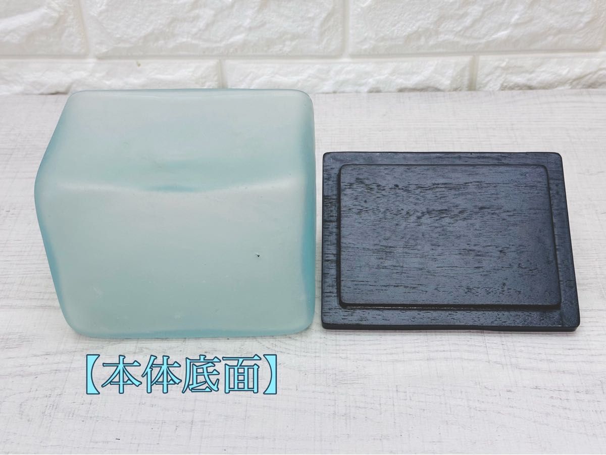 【G9】☆お値下げ中☆バリ島木製チークウッド蓋付き☆ガラス収納 Lサイズ-BOX