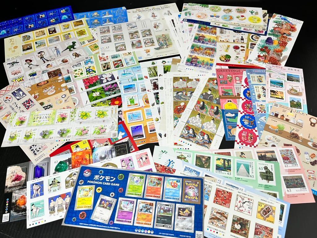 (607k2) ◆未使用◆ 日本郵便 切手 額面 ¥30.000- 記念切手 切手シート まとめ売り キャラクター 地域 風景