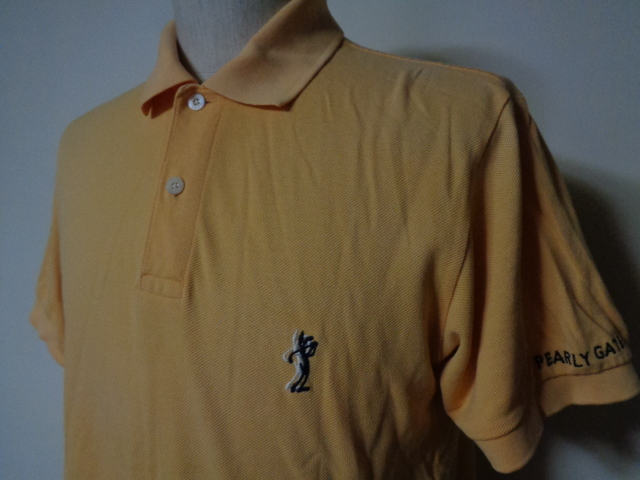 PEARLY GATES パーリーゲイツ 半袖 ポロシャツ 刺繍 オレンジ系 1 ゴルフウェア メンズ 鹿の子_画像2