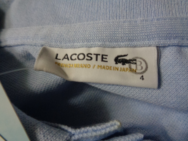 LACOSTE (ラコステ) PH539E POLOS BASIC 半袖ポロシャツ スリムフィット 銀ワニ　サイズ4　汚れあり_画像5