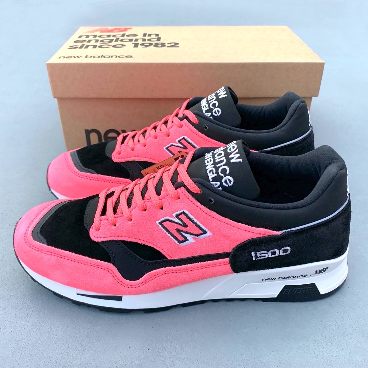 海外限定 UK製 NEW BALANCE M1500NEN “NEON” 80~90年代ネオンカラー ブラック×ピンク US8 26cm イギリス英国製 黒 PINK NB スニーカー