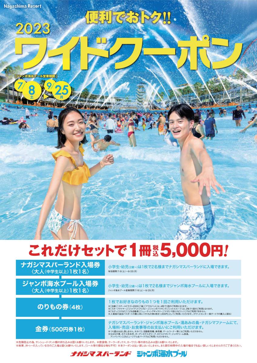 値下げ】ナガシマスパーランドワイドクーポン 長島スパーランド海水