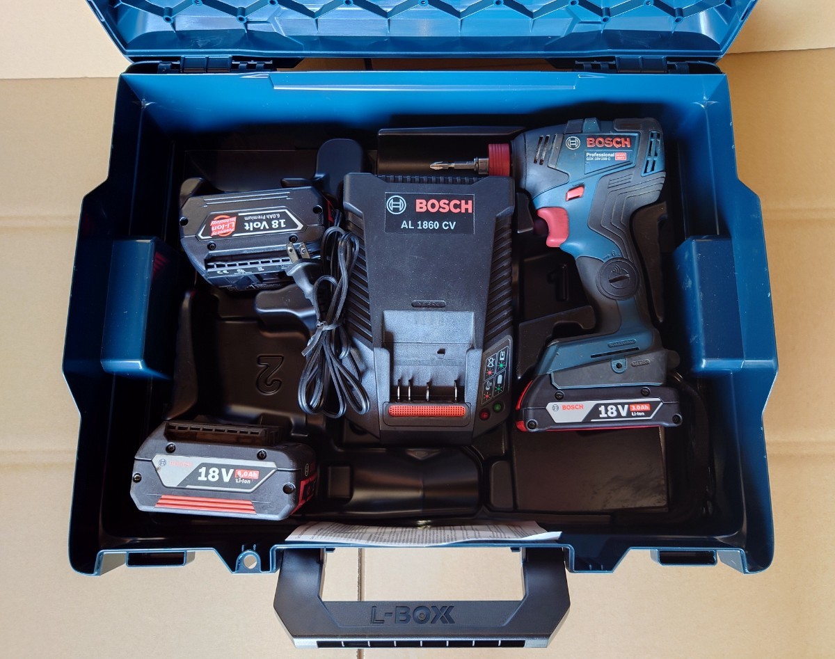 BOSCH GDX 18V-200C 6.0Ahバッテリー純正1個、互換品1個、 充電器付き