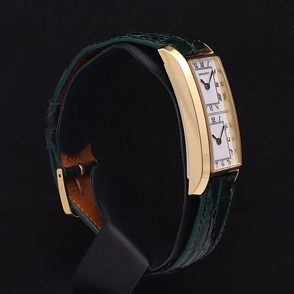 1円 稼働 良品 箱付 ハミルトン QZ 6232 アメリカントラベラー