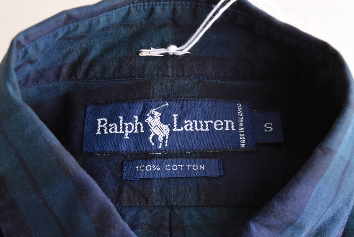 RalphLauren ボタンダウンシャツ 表記S ブラックウォッチ / 90s ポロ