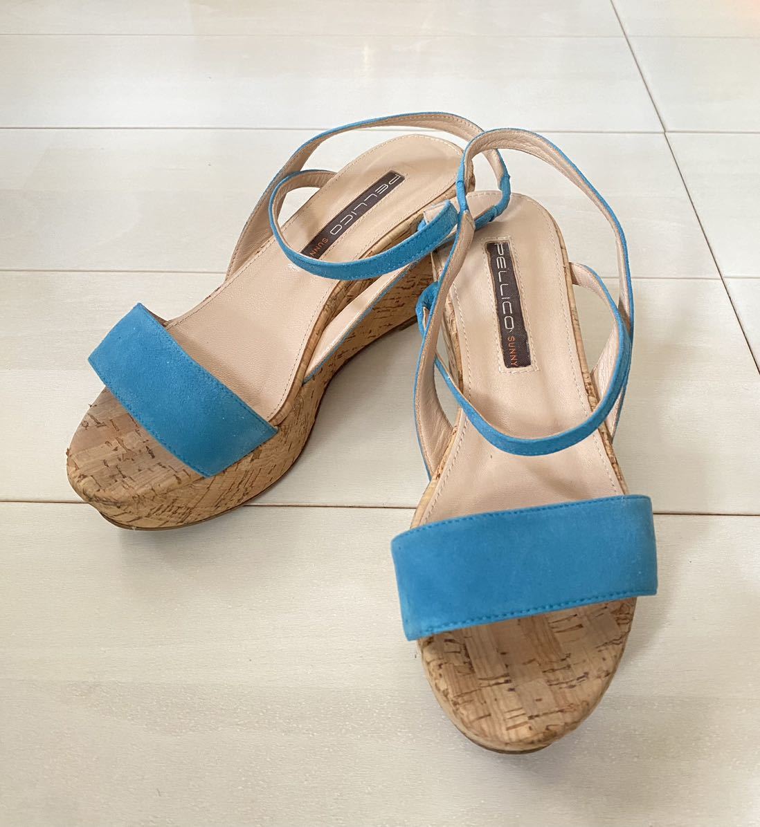 珍しい SUNNY 美品 PELLICO ペリーコ 夏靴 (23cm) ターコイズブルー 本
