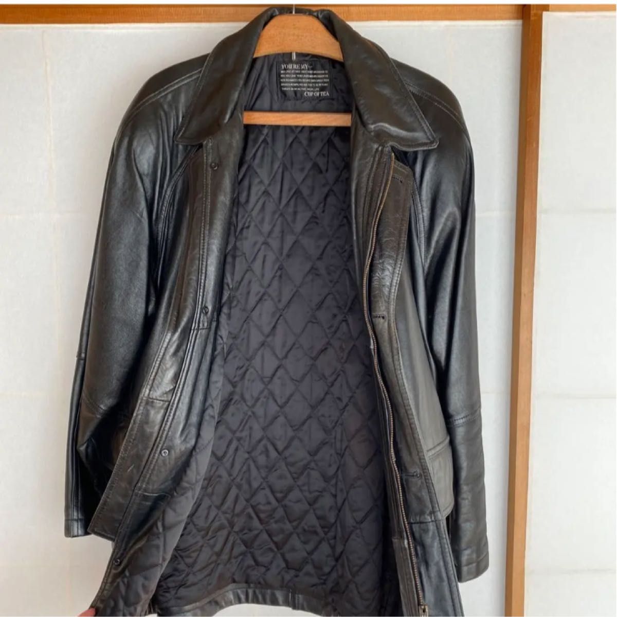 YOU'RE MY CUP OF TEA レザージャケット 羊革　ブラック　L YOURE MY CUP OF TEA レザージャケット 羊革 ブラック L一