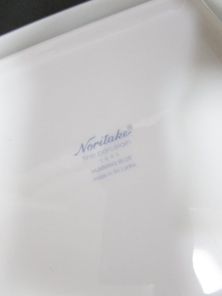 【送料無料】Noritake　ノリタケ　ハミングブルー 19㎝ スクエアプレート(2枚)　白ホワイト×青ブルーなど　電子レンジ対応 /n949043_画像7