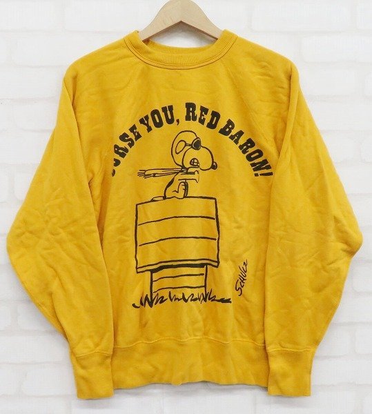 7T3825/WAREHOUSE×PEANUTS CURSE YOU RED BARON スヌーピー ラグラン