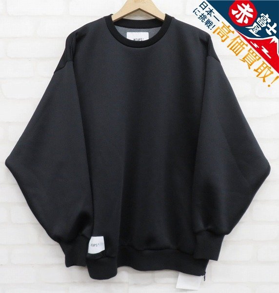 7T3440/未使用品 WTAPS 23SS WOUND/SWEATER/RAPO.SIGN 231ATDT-CSM07 ダブルタップス ダンボールニットクルーネックスウェット_1