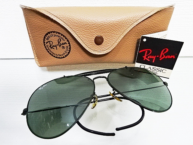 廃盤 良品 B&L 62mm W0231 黒 アウトドアーズマン2 ナワテ 繩手 RAYBAN USA レイバン ボシュロム ティアドロップ ビンテージ サングラス_画像1