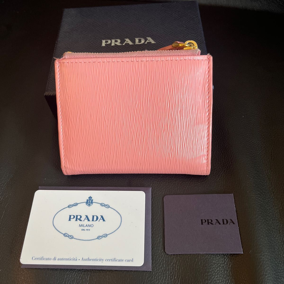 超美品】PRADA 二つ折り財布 サフィアーノ ミニ財布 パスケース プラダ
