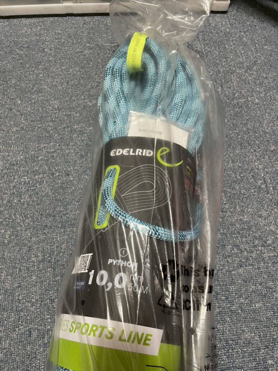 新品未使用 エーデルリッド EDELRID Python パイトン 10mm 50m ブルー クライミングシングルロープ ER710800.60 ザイル ダイナミック