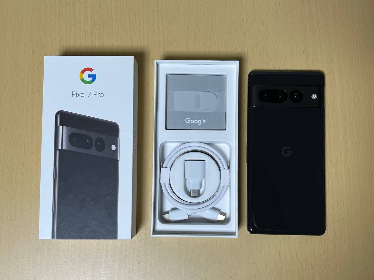 美品】Google Pixel 7 Pro 128GB SIMフリー Obsidian 黒 ブラック