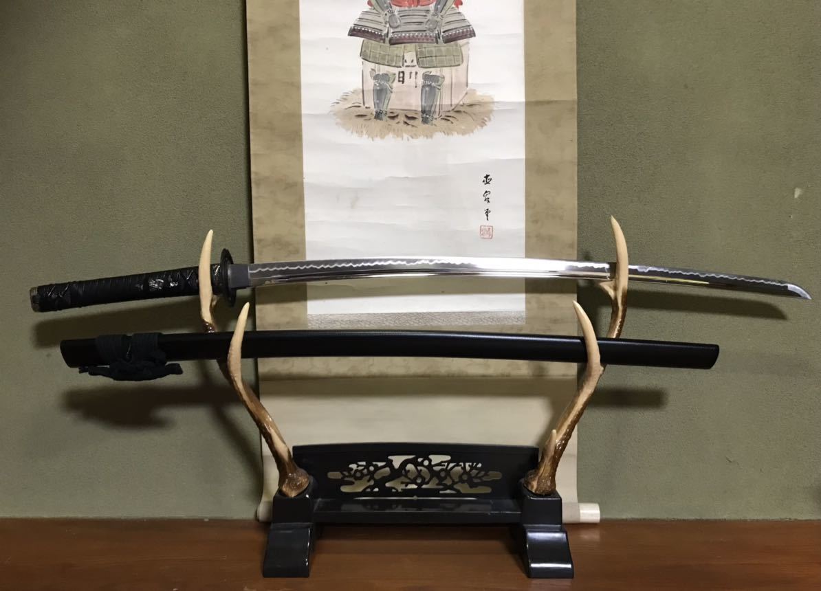 居合刀牛革柄巻二尺四寸三分武蔵拵え本格居合刀居合演武模造刀日本刀刀