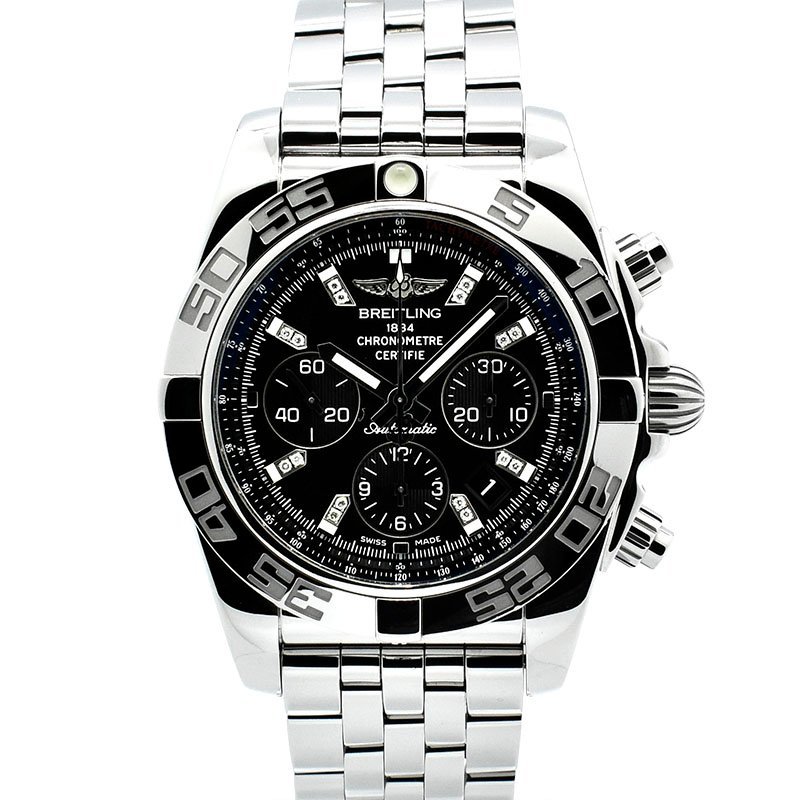 Zetton【箱/保証書付】ブライトリング BREITLING クロノマット44 AB0110 ブラック インデックスダイヤ (最終値引き)  ブランド腕時計