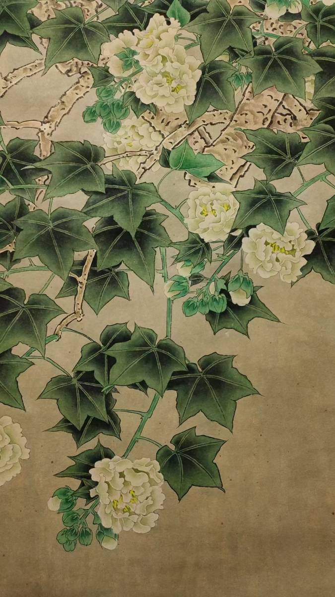 古美術 掛軸 中国・近現代 于非闇書 花鳥図 紙本 立軸 巻き物 真筆