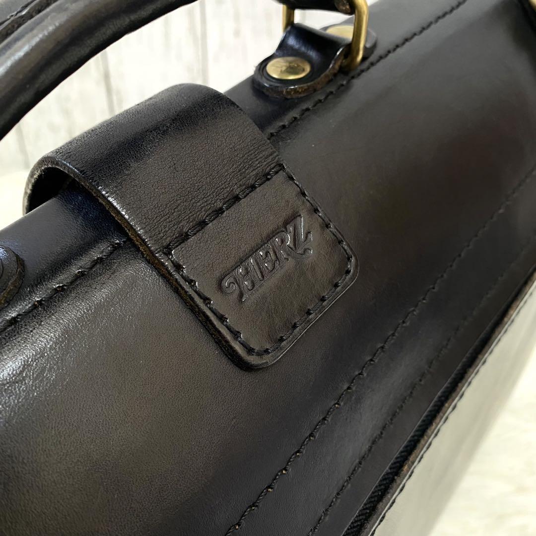 Herz ヘルツ【オールレザー】ダレスバッグ レザー 黒 2way ショルダー