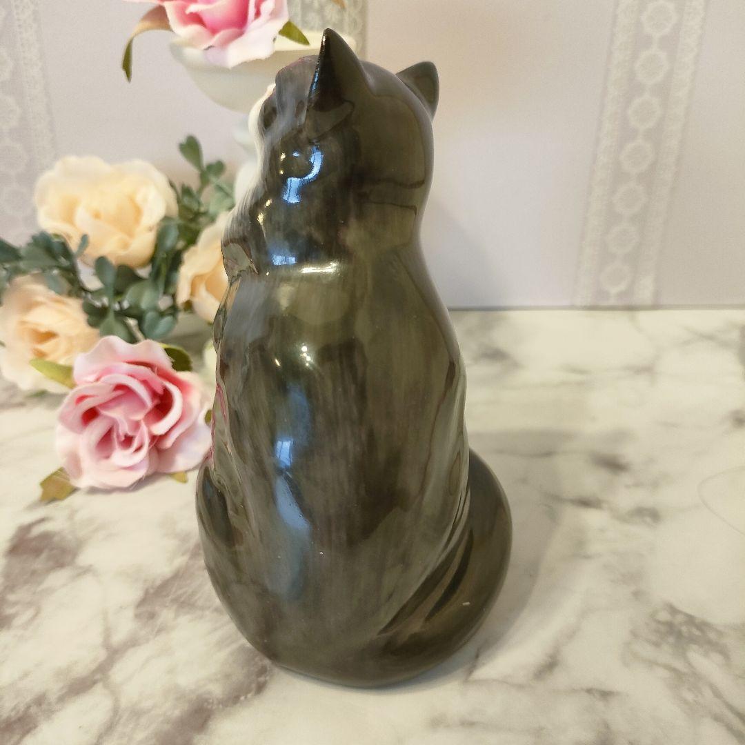 ロイヤルドルトン 黒猫 フィギュリン キャット 陶器 置物 アンティーク