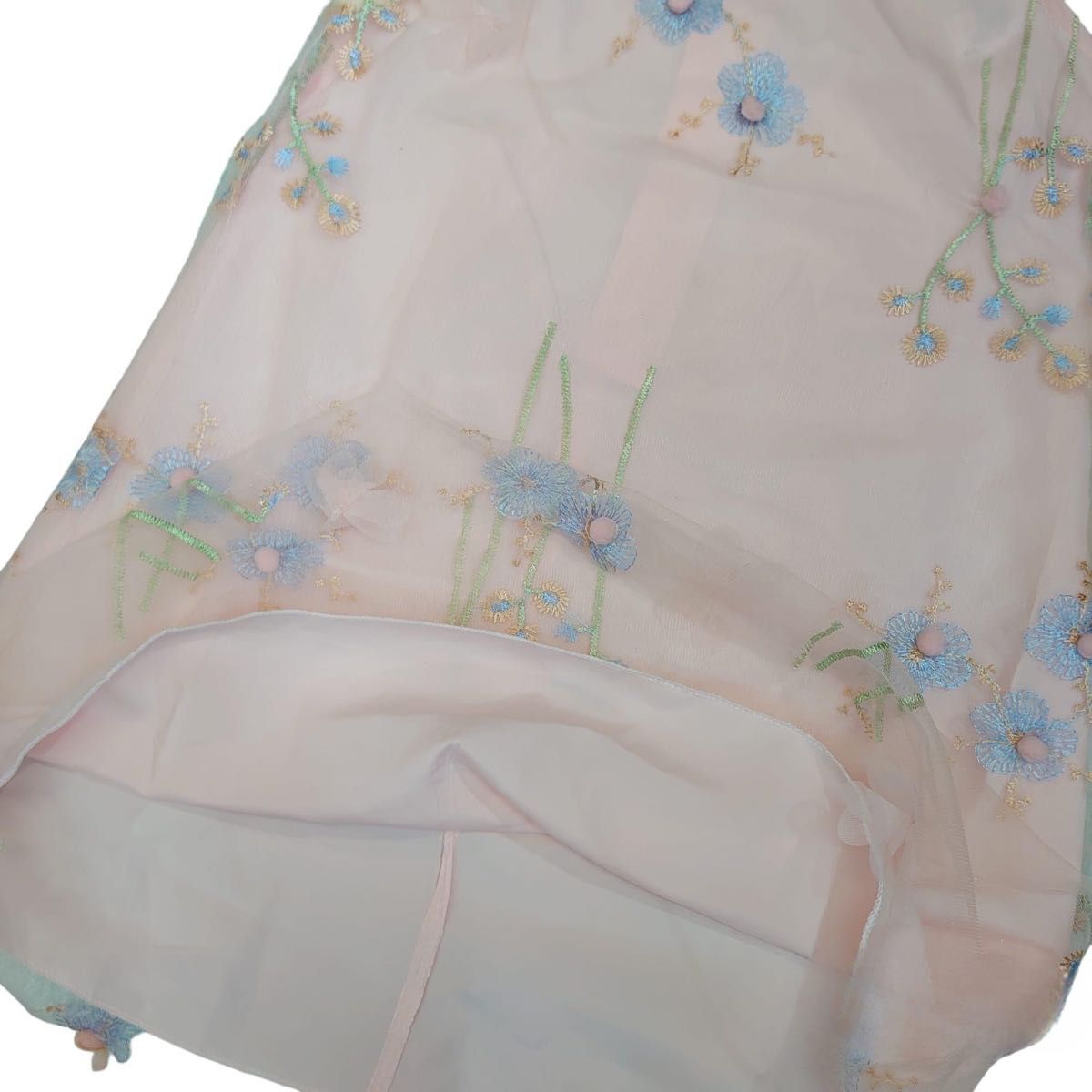 女の子 チャイナ風 ワンピース チャイナ風ドレス ピンク お花 刺繍 パーティードレス 可愛い 綺麗 涼しい 150