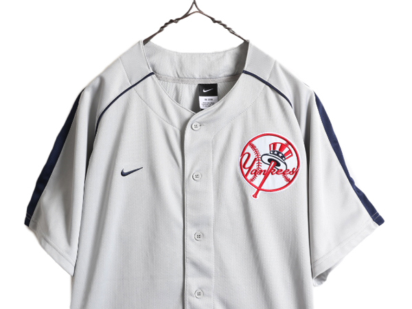 ボーイズ XL メンズ S 程■ ナイキ MLB オフィシャル ヤンキース ベースボール シャツ NIKE ゲームシャツ 半袖 シャツ ユニホーム 大リーグ_画像2