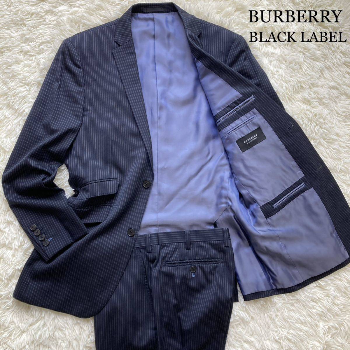 BURBERRY BLACK LABEL セットアップスーツ ネイビーストライプ