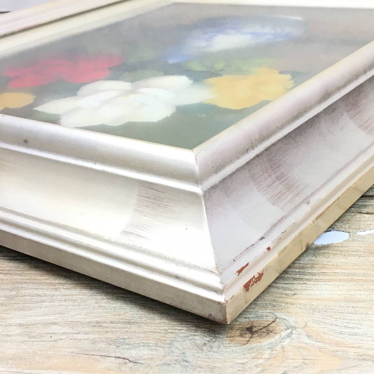 岩崎千明 『薔薇』 油彩 F6号 静物画 油絵 バラ ばら 額縁 額装 岩崎千明 『薔薇』 油彩 F6号 静物画 油絵 バラ ばら 額縁 額装
