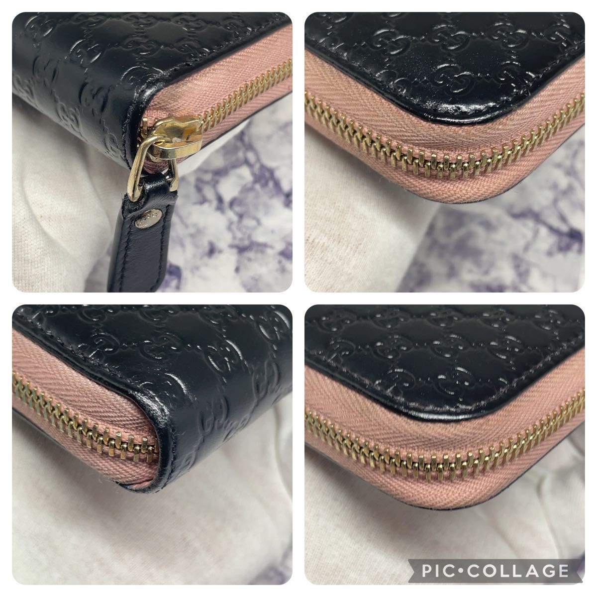 168 極美品 GUCCI グッチ マイクロシマ ラウンドファスナー 長財布