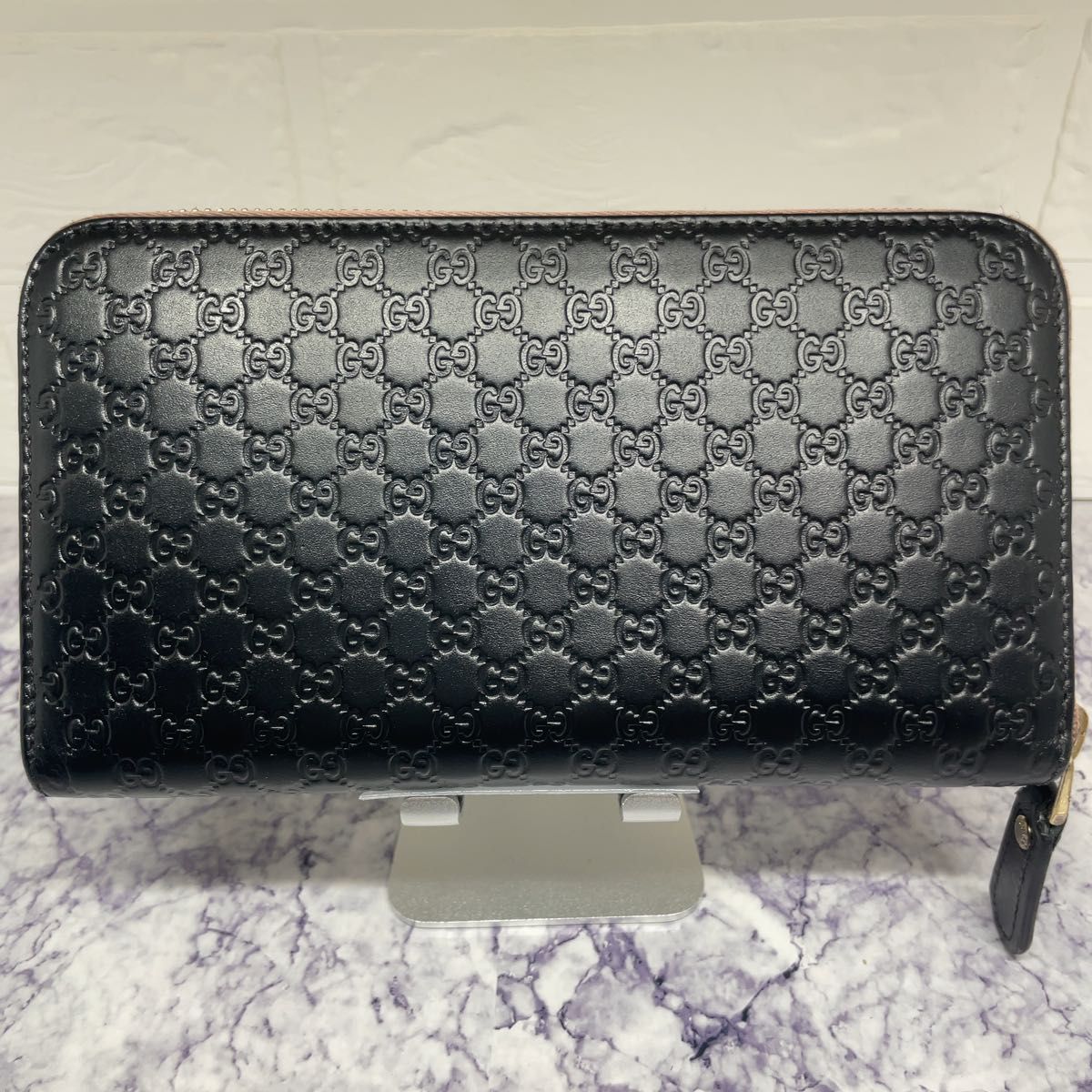 168 極美品 GUCCI グッチ マイクロシマ ラウンドファスナー 長財布