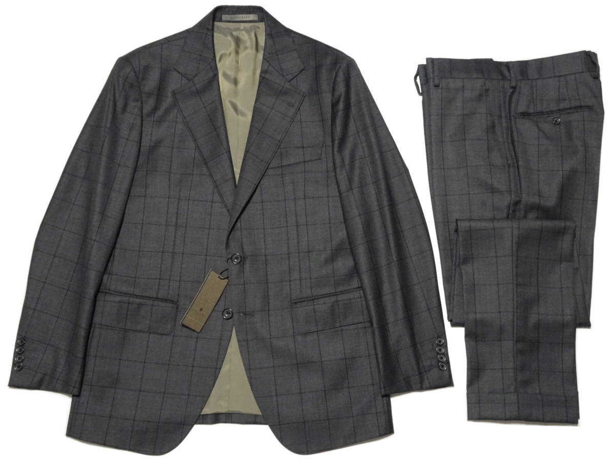 ◆GOTAIRIKU/五大陸◆上質 DORMEUIL AMADEUS ウィンドーペーン スーツ【38(A6)】13.2万