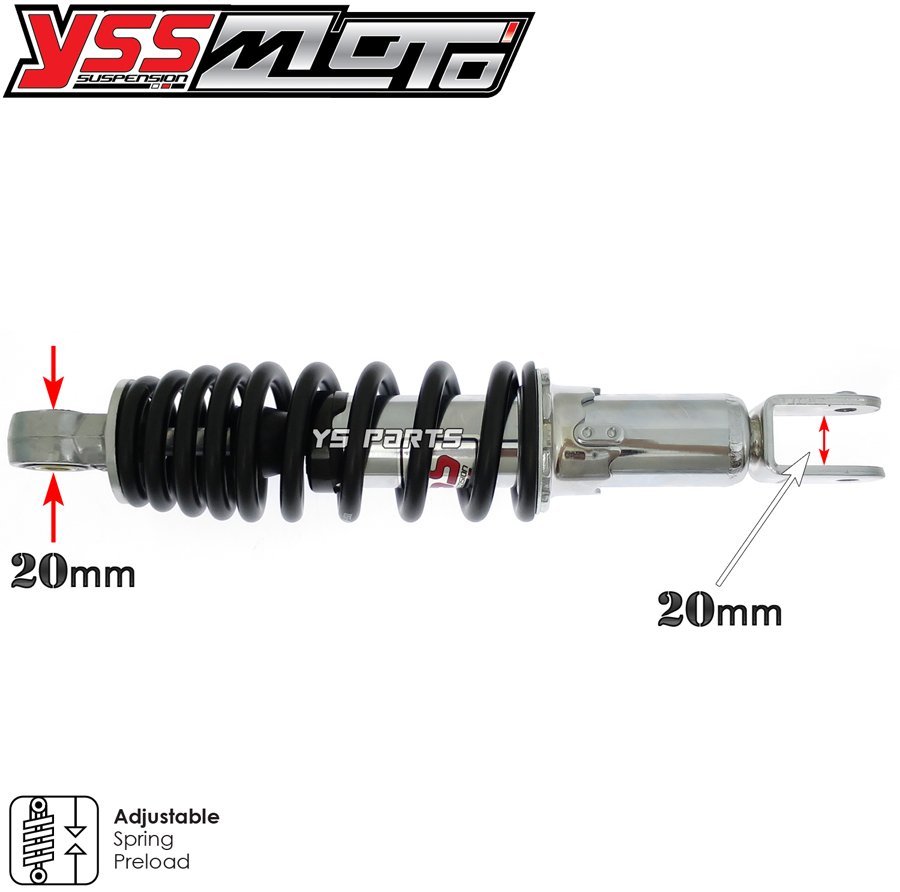 【ツインダンパー】YSSリアサス黒270mm ジョグ5BM[SA01J]ジョグZ2[SA04J]ジョグポシェ[SA08J]VOX[SA31J]ジョグ[SA36J]ジョグZR[SA39J]_画像3