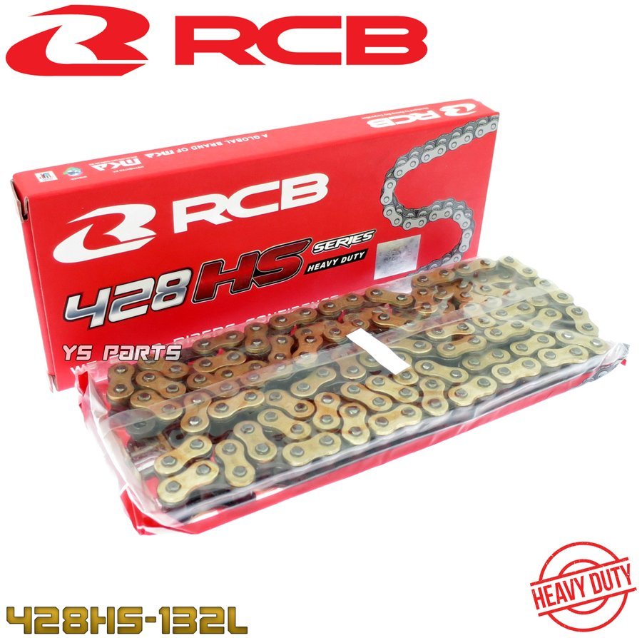 RCBハードチェーン黒/金428-132L GSX-R125/GSX-S125/GSX-R150/GSX-S150/GSXR125/GSXS125/GSXR150/GSXS150/ジクサー150/レイダー150_画像1