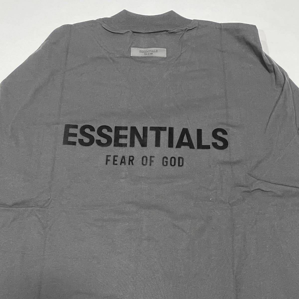 M】黒 Essentials Logo L/S Tee ブラック Stretch Limo ストレッチリモ 