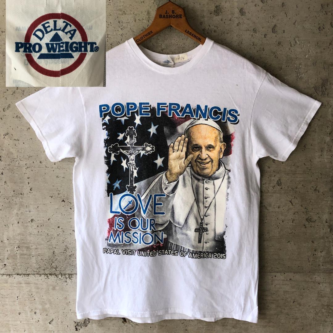 【DF94】Tシャツ ローマ法王 教皇フランシスコ 記念T 2015年_画像1