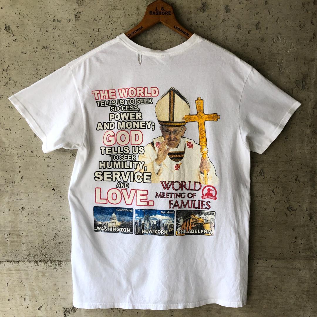 【DF94】Tシャツ ローマ法王 教皇フランシスコ 記念T 2015年_画像4