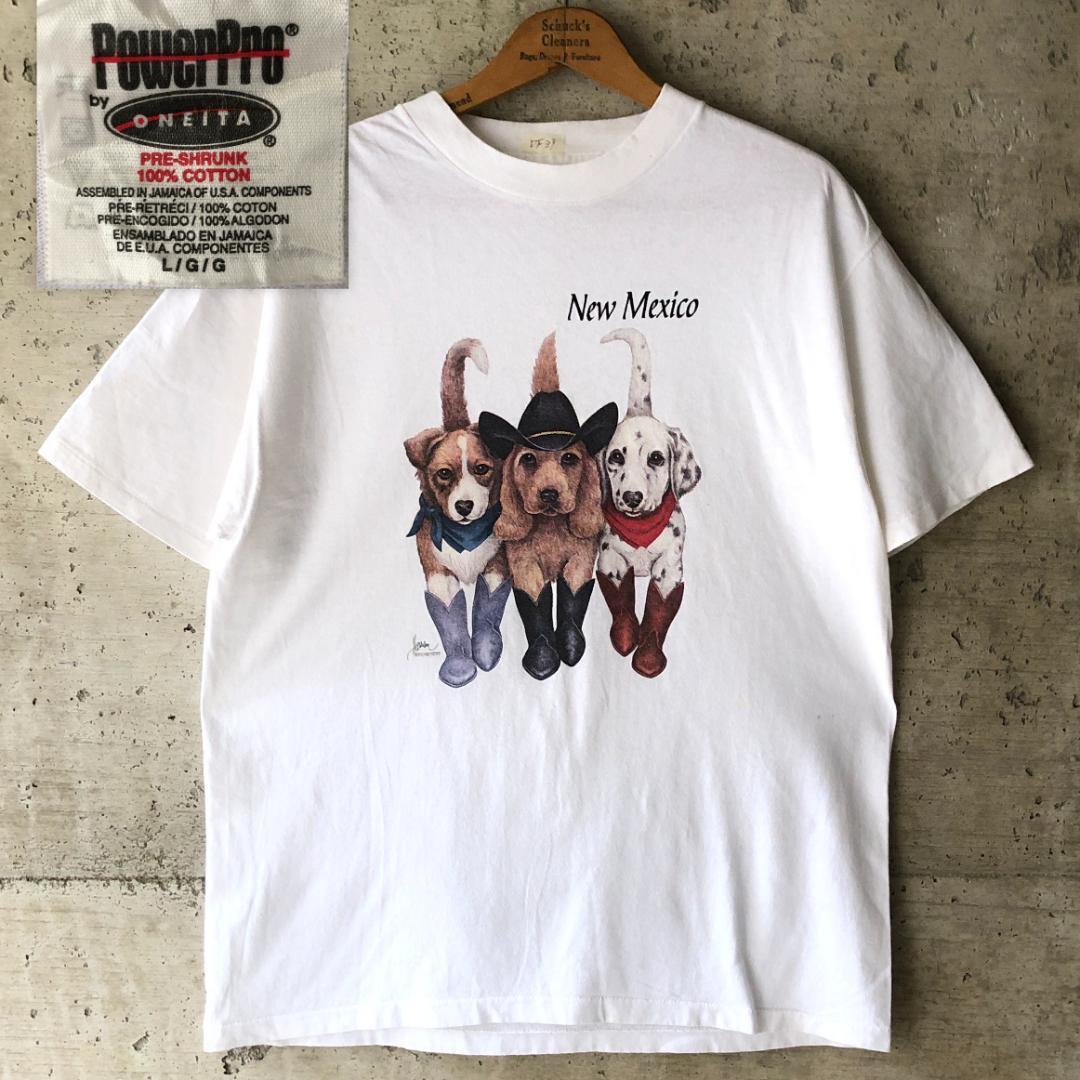 最安値 【DF39】 Tシャツ アニマル 犬 ドッグ イラスト アート 90s 00s