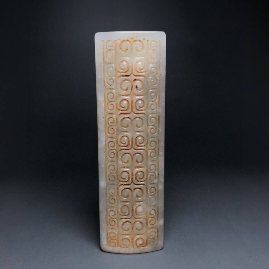和田玉製・細密彫・如意・勒子『収蔵家蔵』稀少珍品・置物・古賞物