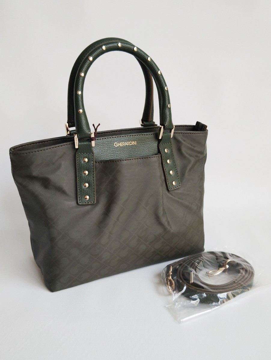  новый товар не использовался 70400 иен Gherardini [bai-la]2WAY сумка 2way ручная сумочка сумка на плечо GHERARDINI монограмма × кожа зеленый 