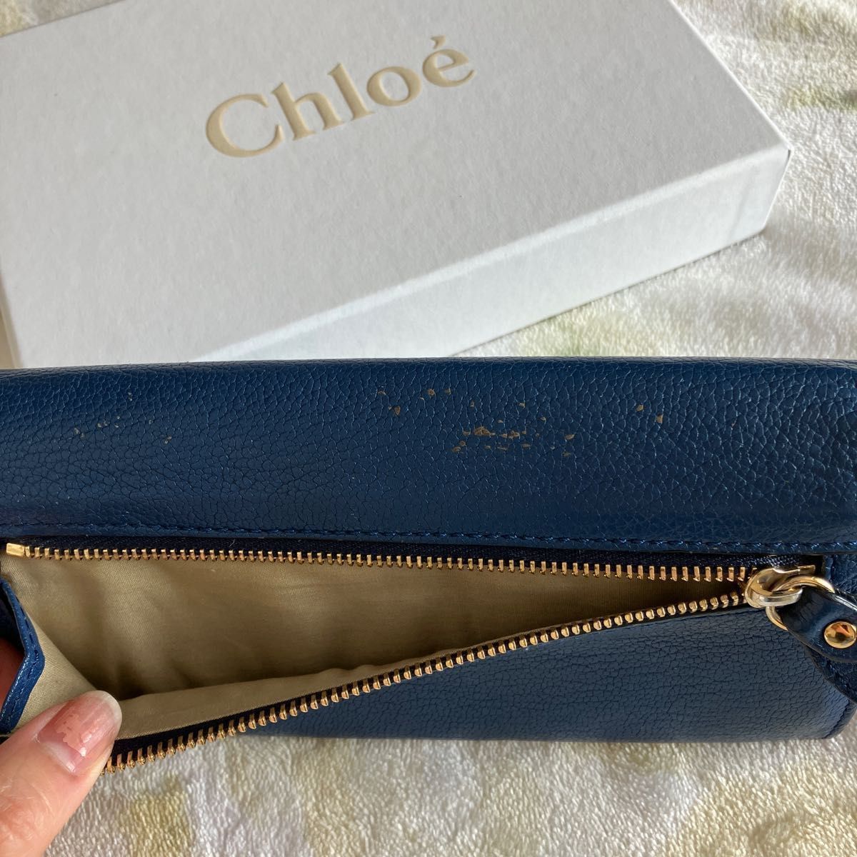 クロエ　Chloe 長財布　ネイビー★ カード収納たっぷり☆Chloe箱付き→9枚目写真☆  