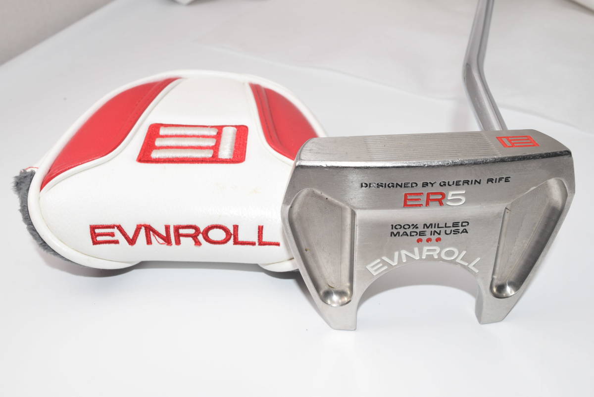 ☆中古☆EVNROLL イーブンロール ER5 パター☆ハッチバック マレット☆シルバー☆34インチ☆右利き☆スチールシャフト☆純正ヘッドカバー付_画像1