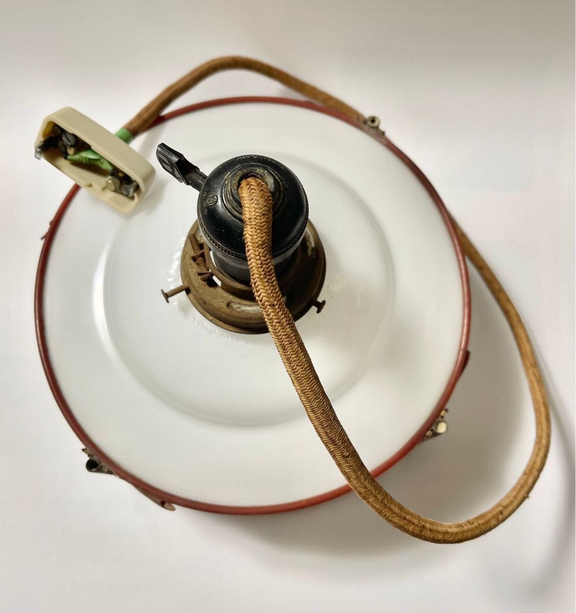 昭和 レトロ ランプシェード 照明器具 乳白色 ガラス 電傘 昭和 レトロ ランプシェード 照明器具 乳白色 ガラス 電傘