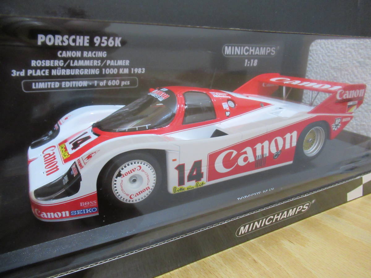 ★ミニチャンプス　1/18　ポルシェ　956 K　＃14　Canon　RACING　ニュルブルクリンク　1000ｋｍ　1983★_画像1