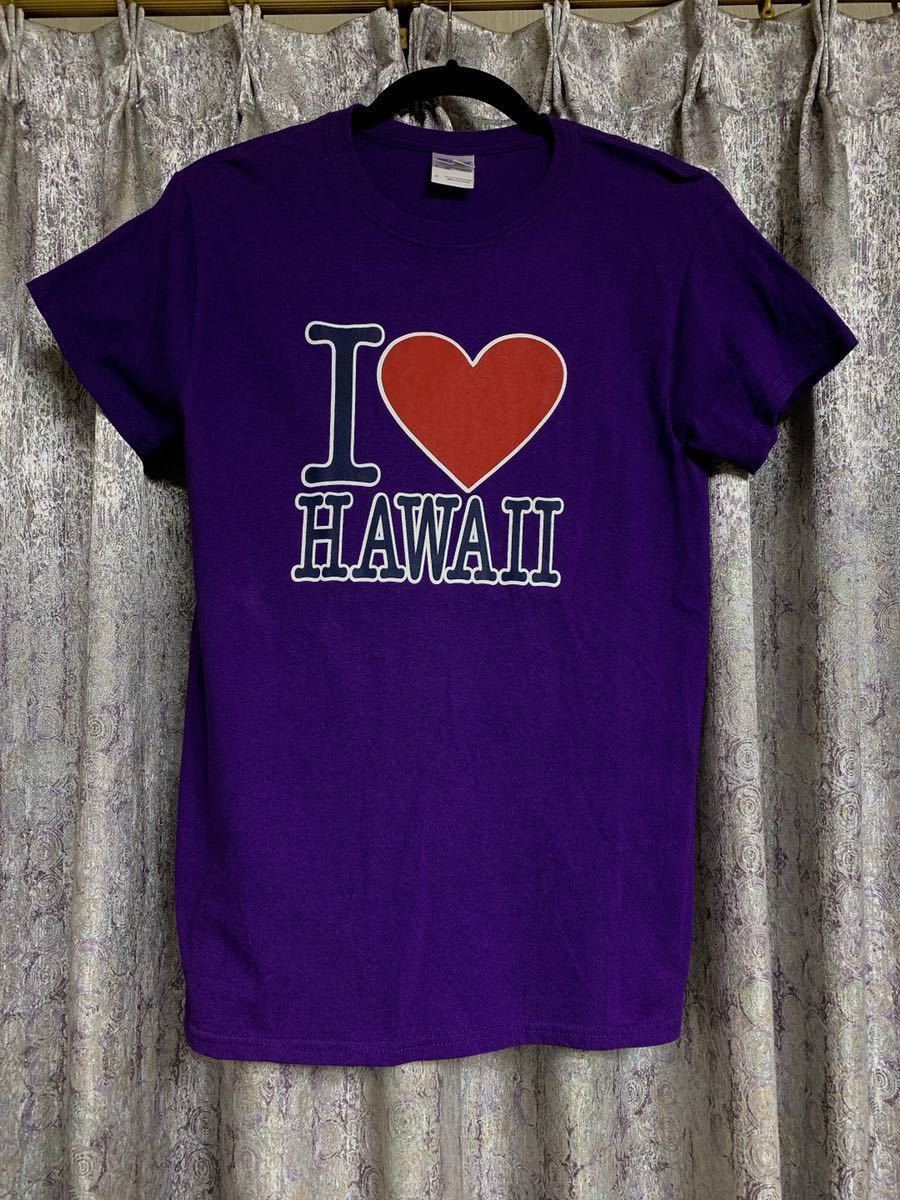 フラダンス Hawaii Tシャツ シャツ トップス アイラブハワイ パレード 仮装 ハロウィン パウスカート 紫 ズンバ ショー ダンス 発表会  宴会